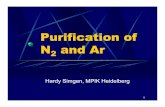 Purification of N2 and Ar Gas purification by adsorption N 2 purification Ar purification Techniques
