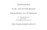 Interpretation von IR-Spektren -  · PDF fileSpektroskopie im IR- und UV/VIS-Bereich Interpretation von IR-Spektren Dr. Thomas Schmid HCI D323 schmid@org.chem.ethz.ch