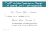 19-4 Criteria for Spontaneous Change: The Second Law of Thermodynamics