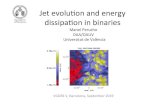Jet evolu)on and energy dissipaon in binaries Wind-jet interac)on in massive X-ray binaries R orb ~