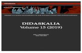2020-02-21¢  DIDASKALIA VOLUME 15 (2019) TABLE OF CONTENTS ii Note Didaskalia is an online journal