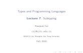 Types and Programming Languages - SJTU xiaojuan/tapl2016/files/lec7.pdfآ  Types and Programming Languages