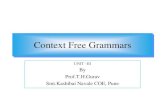 Context Free Grammars - E- Context-Free Grammar Definition. A context-free grammar is a 4-tuple : G