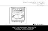 DIGITAL MULTIMETER Mult£­metro Digital ET-2702 DIGITAL MULTIMETER INSTRUCTIONS MANUAL Manual de Instrucciones