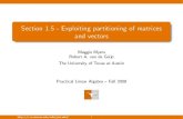 Section 1.5 - Exploiting partitioning of matrices and Section 1.5 - Exploiting partitioning of matrices