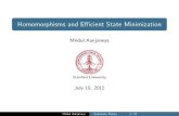 Homomorphisms and Efficient State aanjneya/courses/cs154/lectures/lec5.pdf Mridul Aanjaneya Automata