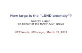 How large is the LSND anomaly? - University of Chicago elagin/HARP-CDP_vs_LSND/Elagin... How large is