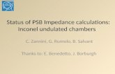 Status of PSB Impedance calculations: Inconel undulated chambers