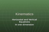 Kinematics Horizontal and Vertical Equations in one dimension