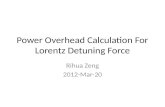 Power Overhead Calculation For Lorentz Detuning Force
