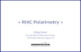 » RHIC Polarimetry « Oleg Eyser for the RHIC Polarimetry Group 2014 RHIC Retreat, August 14