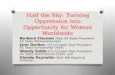 Half the Sky: Turning Oppression into Opportunity for Women Worldwide Barbara Clausen (Past ‘£ State President, ‘£ State Parliamentarian) Jane Gerdon (Chi