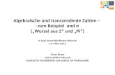 Franz Pauer Universit¤t Innsbruck Institut f¼r Fachdidaktik und Institut f¼r Mathematik