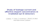 Study of leakage current and effective dopant concentration in irradiated epi-Si detectors