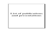 List of publications and presentations - Publications and presentations 158 LIST OF PUBLICATIONS AND