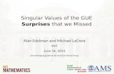Singular Values of the GUE Surprises  that we Missed