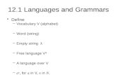 12.1 Languages and Grammars