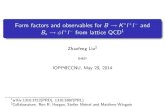 B l from lattice QCD1 s - .Form factors and observables for B !K l+l and B s!l+l from lattice QCD1