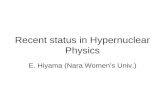 Recent status in Hypernuclear Physics E. Hiyama (Nara Women’s Univ.)