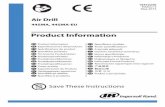 Product Information, Air Drill - Ingersoll Rand Products · PDF fileProduct Information EN Product Information Especificaciones del producto Spécifications du produit ... Taladrado