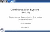 Communication System I - · PDF fileECC1015 Communication System I ... Lecture 10 (ECC1015) 1. ECC1015 Communication System I Summary of the Previous ... Introduction to Analog and