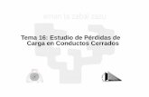 Tema 16: Estudio de Pérdidas de Carga en Conductos Cerrados · PDF file Tema 16: Pérdidas de Carga en Conductos Cerrados RESISTENCIA AL FLUJO EN CONDUCTOS CERRADOS . ECUACIÓN DE