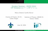 Student Seminar - HUGS 2016: CP Violation in K · PDF fileStudent Seminar - HUGS 2016: CP Violation in ˝ !K ... Matter and antimatter Discrete transformations ... STUDENT SEMINAR