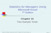 Statistics for Managers Using Microsoft  · PDF fileChap 10-19 Separate-Variance t Test Example: Hypothesis Test Solution ... μ 1 -μ 2 = 0 i.e. (μ 1 = μ 2) H 1: μ