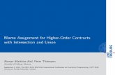 Blame Assignment for Higher-Order Contracts with Intersection and Union