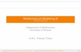 Mathematical Modelling-II pubudu/mode1.pdf · PDF fileMathematical Modelling-II ... 1 Numerical Methods, S. Balachandra Rao and C.K. Shantha ... Mathematical modelling is a process