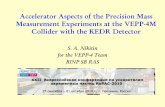 Accelerator Aspects of the Precision Mass Measurement ... · PDF fileAccelerator Aspects of the Precision Mass Measurement Experiments at the ... decrease of the e+ polarization degree