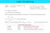 Scattering from Fluctuations II. - MIT OpenCourseWare · PDF fileLight Scattering Scattering arises from Light (Δα)2 polarizability fluctuations X-ray (Δρ)2 electron density variations