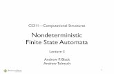 CS311—Computational black/CS311/Lecture Notes/Lecture 03.pdf · PDF fileNondeterministic Computation • What does it mean for an NFA to take a “step” when there are multiple