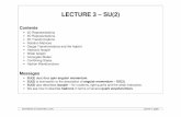 LECTURE 3 – SU(2) - Science and Technology Facilities ... · PDF fileLECTURE 3 – SU(2) Contents ... Symmetry Group SO(3) SU(2) Operation exp(i θL) ... The distribution is proportional