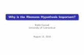 Why is the Riemann Hypothesis Important? · PDF file that RH is the simplest case of a generalized Riemann hypothesis for functions resembling (s). The generalized Riemann hypothesis
