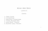 Econ 204 2011 - University of California, Berkeley cshannon/e204_11/lec6sl.pdf · PDF file 2011-07-23 · Econ 204 2011 Lecture 6 Outline 1. Open Covers 2. Compactness 3. Sequential