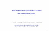 Reidemeister torsion and volume for hyperbolic porti/ReidemeisterTorsion.pdf Reidemeister torsion and volume for hyperbolic knots P. Menal-Ferrer and J. Porti, Universitat Autonoma