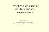 Penalized designs of multi-response experiments