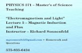 PHYSICS 571 – Master's of Science Teaching ... rsonnenf/phys571/Lectures/Lecture5.pdf · PDF file Electromagnetic Induction CHECK YOUR NEIGHBOR. Not only is voltage induced when