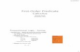 First-Order Predicate Calculus - Bryn Mawr · PDF file 2017-11-15 · Parent(Molly, Bill) Etc. 26 Marge Vernon Petunia Lily James Arthur Molly Mrs Dursley Mr Dursley Mrs Evans Mr Evans